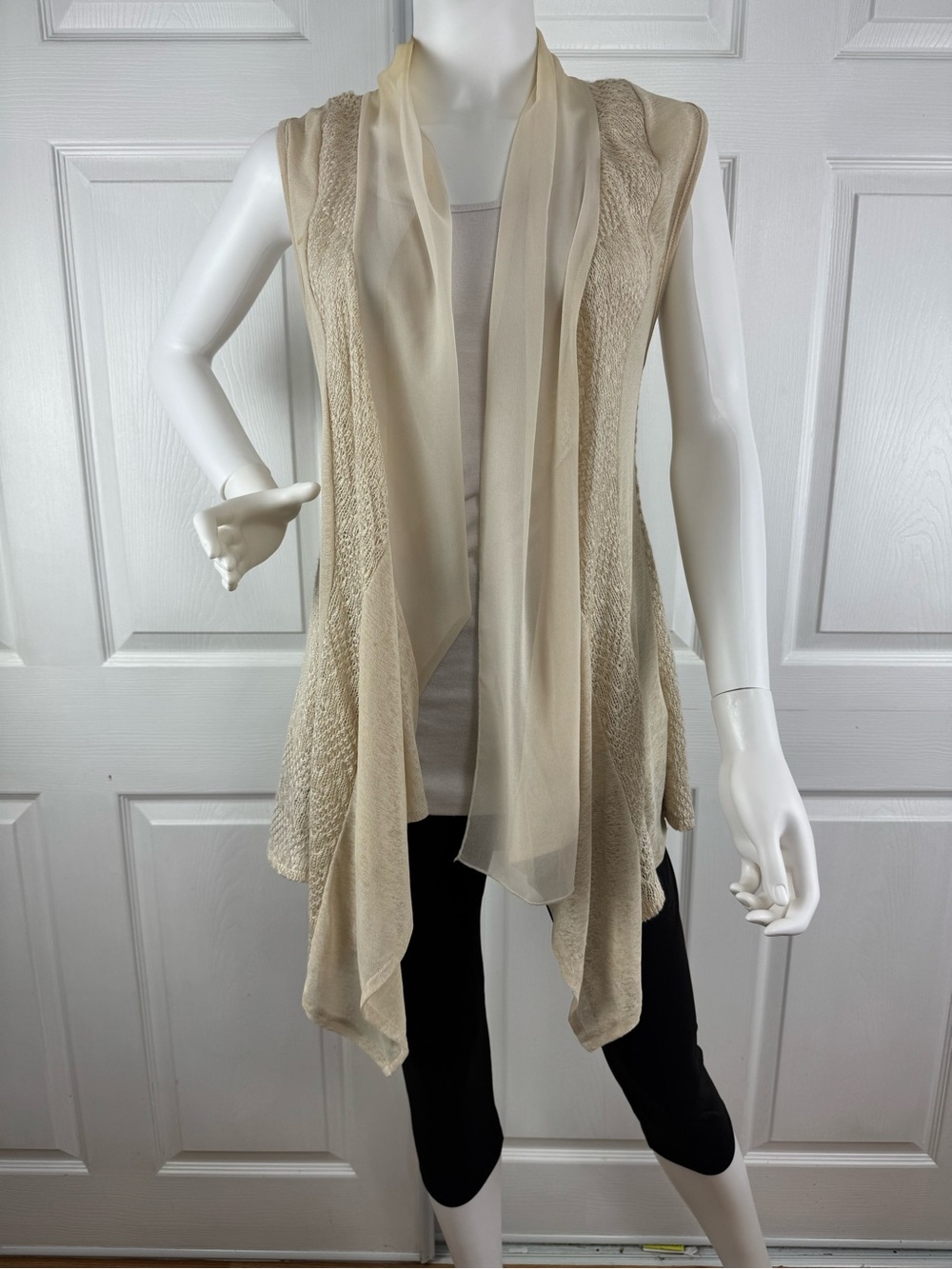 i jeans by Buffalo Cream Open-Front Sleeveless Cardigan Vest